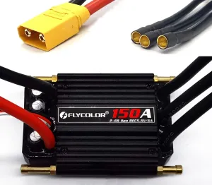 Electronic Speed Controller with 5.5V/5A BEC and XT90 6.0mm Banana Head Connector putrefy for Model Ship RC Boat 150A ESC 2-6S Waterproof Brushless 