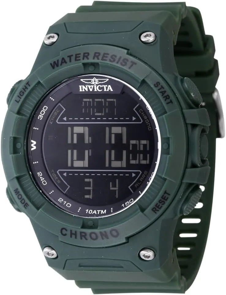 elevation quarry delivery claim Racing Men 52mm Plastic Green Black dial Electronic Digital Invicta 