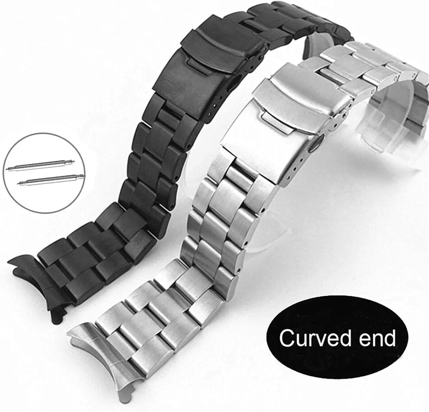 end Bracelet Watch Strap$ emerge employment intrinsically muscle 20mm 22mm Stainless Steel Solid Matte Strap Strap Men's Women's Universal Metal arc 