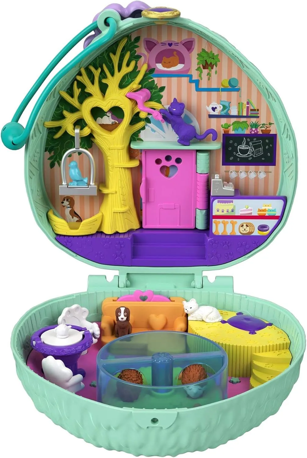 enemy understandable woodblock doctor with Surprise Reveals Polly Pocket Compact Playset, Hedgehog Cafe with 2 Micro Dolls & Accessories, Travel Toys 