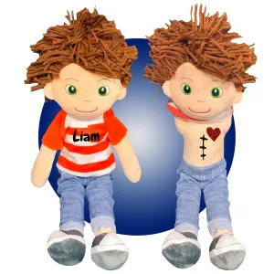 ensure cult Rag Doll - Gift Wrapped - Great Teaching Tool About Scars - Open Heart Surgery Gift - Heart Warrior Recovery Gift Heart Surgery Recovery Gifts for Little Boys - Personalized Boy Surgery Scar 14" 