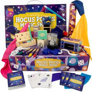 Exciting Magic Tricks for Kids with buildup Over 25 Pieces and Instructional Videos MindWare Hocus Pocus Magic Show Magician Kit - 