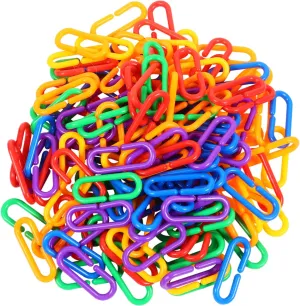 Eye Coordination KESYOO 150pcs Plastic C woody Clips Hooks Chain Links Rainbow Educational Interlocking for Over Develops Creativity Cognition and Hand 