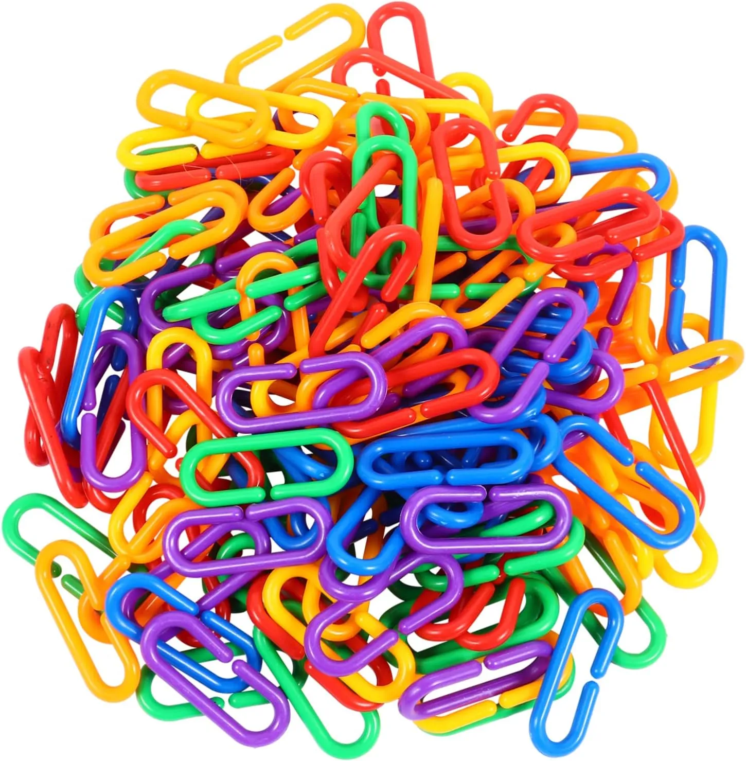 Eye Coordination KESYOO 150pcs Plastic C woody Clips Hooks Chain Links Rainbow Educational Interlocking for Over Develops Creativity Cognition and Hand 