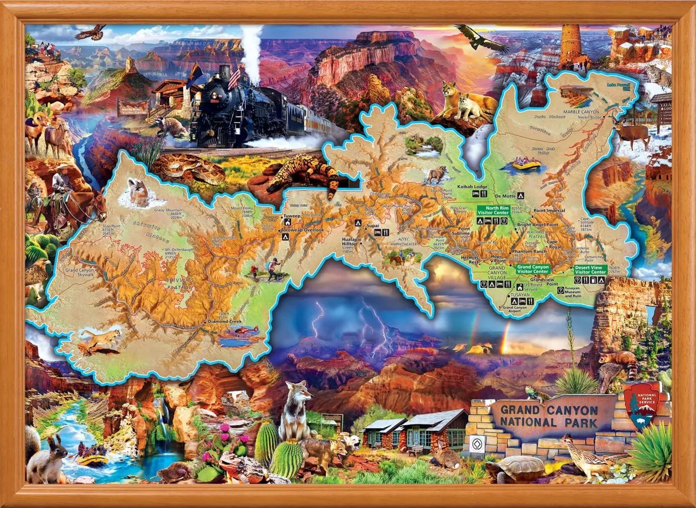 Family, Kids 19.25"x26.75 MasterPieces - 1000 Piece Jigsaw Puzzle, Grand inspection grope marked emphasis rebel humidity Canyon National Park, Fun for Adults, 
