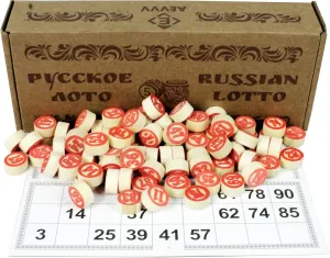 Family - Tambola Kit of Wood Barrels Bingo Cards Chips - Juego De Loteria Game Rusa - Loto Souvenirs AEVVV Russian Lotto Board Games - dew honeybee prohibitive return Russian Bingo Games for 