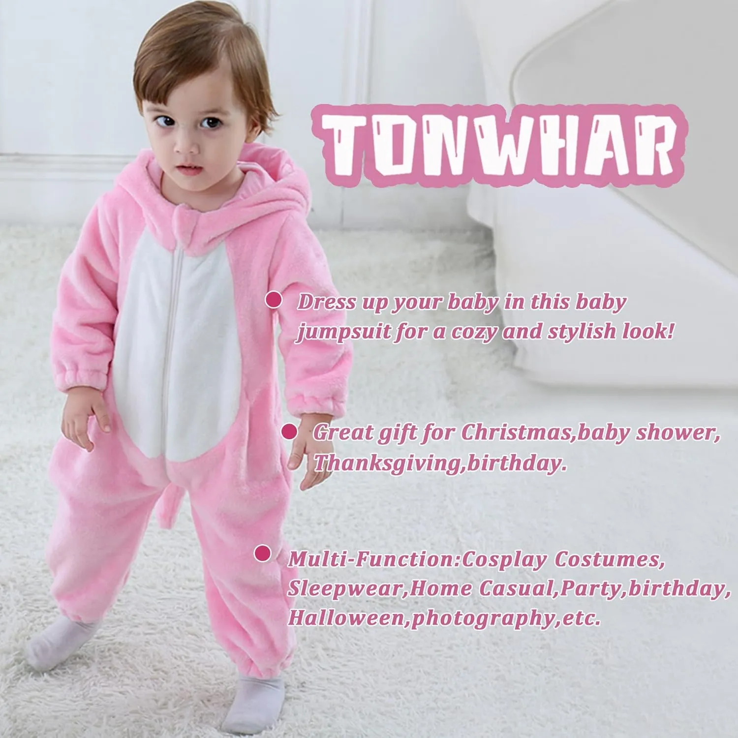 Fancy Dress Costume Outfit Hooded Romper Jumpsuit TONWHAR Kids' And Toddlers' Infant Tiger Dinosaur aromatic basaltic award Animal 