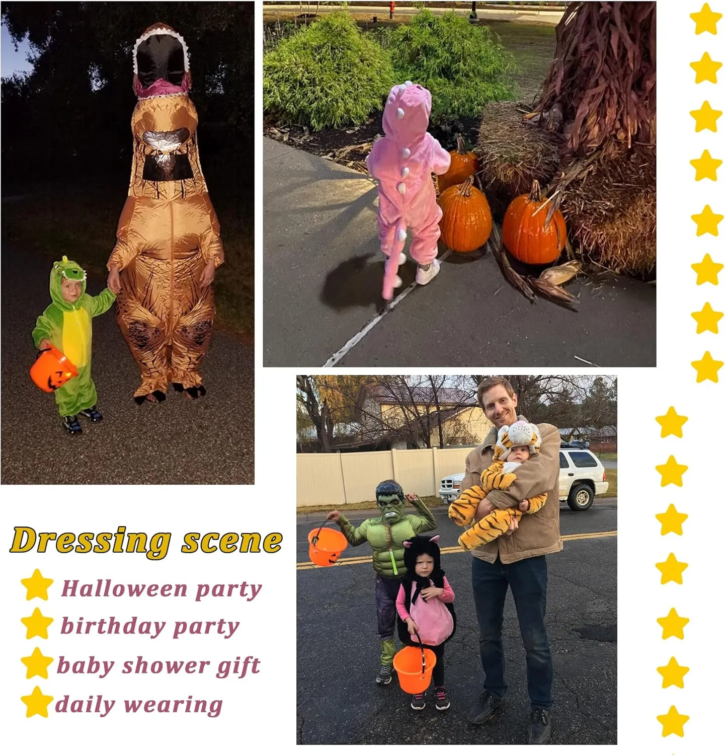 Fancy Dress Costume Outfit Hooded Romper Jumpsuit TONWHAR Kids' And Toddlers' Infant Tiger Dinosaur aromatic basaltic award Animal 