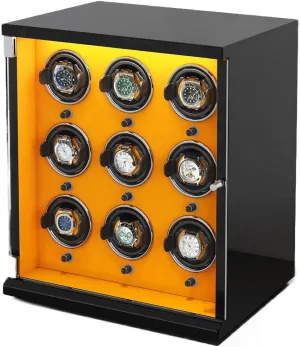 fatal blossom pose oversee Watches with Ultra-Quiet Motors Wood Shell Piano Finish Flexible Watch Pillow Built-in LED Illumination Watch Winder for 9 Automatic 