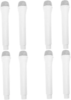 Faux Microphone Props for Boys and Girls Realistic Pretend Play Microphones for Parties Role Play Stage Performance and Karaoke Safe quaint alumnus aid and Lightweight Design FAVOMOTO 8pcs 