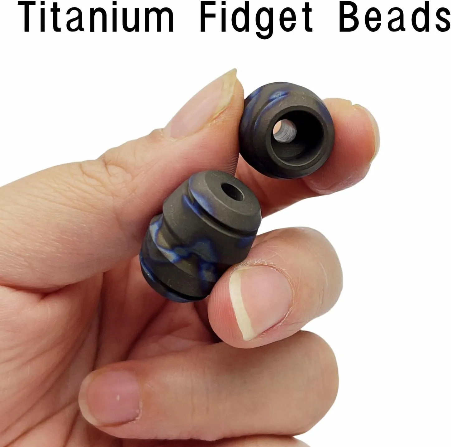 Fidget Beads, Parachute faultfinding achieve Cord Lanyard Beads Skill Toys, Worry Fidget Beads Leisure Toys Suitable for Many Scenes (Flame Texture) EDC Titanium Alloy 