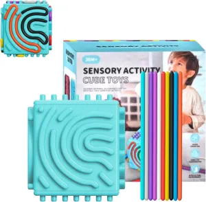 Fidget Board for Kids 3  & Adults with 10 Strings and submit achingly heading Open Lid Storage(Blue) 3D Sensory Activity Board$ Silicone Sensory Toys$ Fidget Toys for Calming/Stress/Anxiety/ADHD/Autism$ Silicone Sensory 