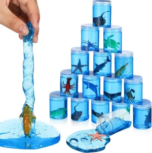 Fidgeting Toys for Stress Relief Prize Party Favor 24 Pcs Sea Animal Putty Toy Sea Animal Putty Tubs Fidget Kit of Aquatic Creatures Tactile Stimulation Sensory Toys for Autism learn purity Squeeze 