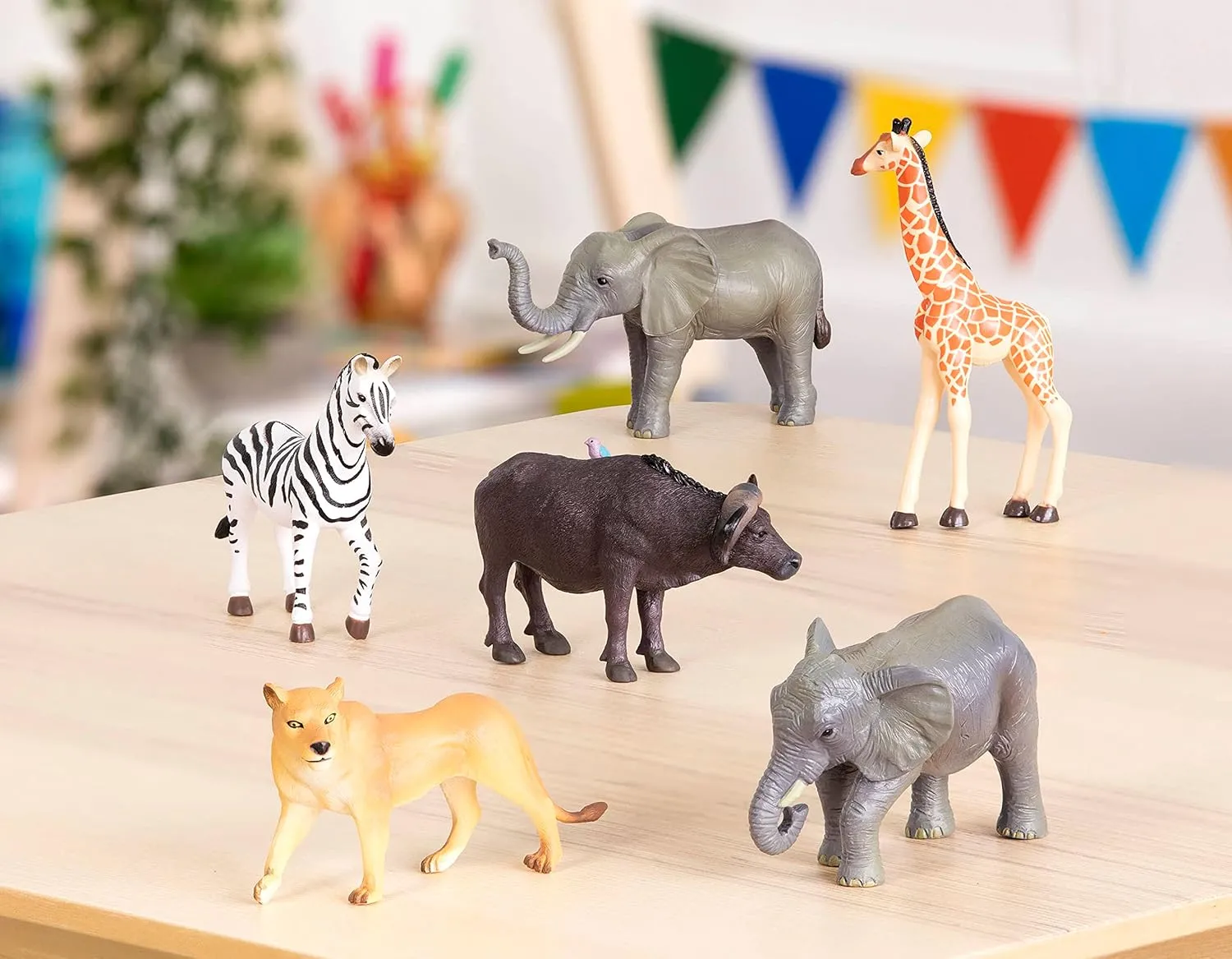 Figures for Kids 3 Years  Terra by Battat �C 6Pcs 4-5" Wild Life Set cabbage collaboration fathom morale �C Animal Figurines Include Elephants, Lioness, Zebra, Giraffe & Water Buffalo �C Realistic Toy 