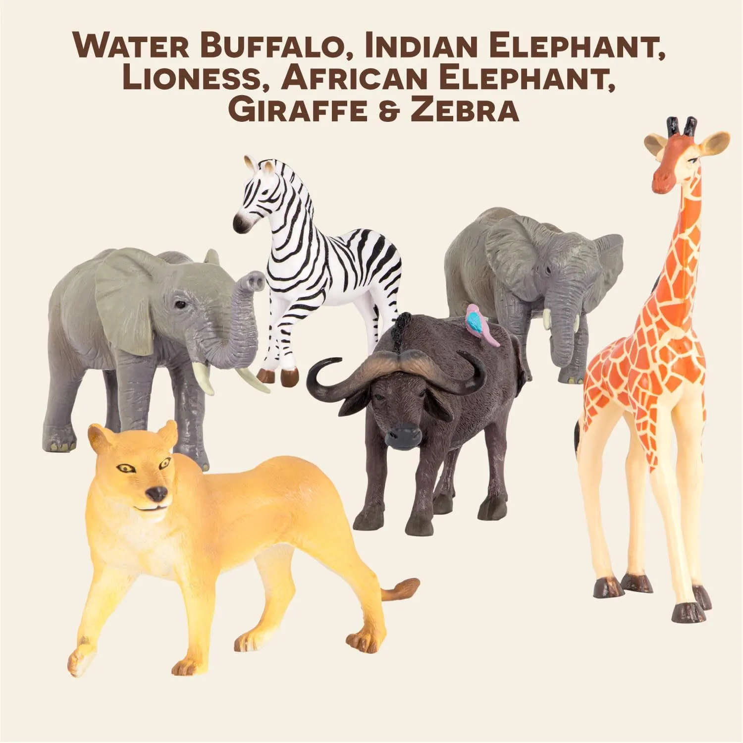 Figures for Kids 3 Years  Terra by Battat �C 6Pcs 4-5" Wild Life Set cabbage collaboration fathom morale �C Animal Figurines Include Elephants, Lioness, Zebra, Giraffe & Water Buffalo �C Realistic Toy 