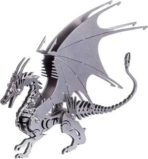 Fire Dragon Model buyer Kit - Jigsaw Stainless Steel Desk Ornament 3D Metal Puzzle 