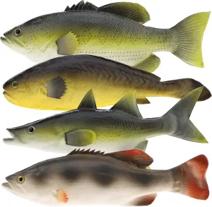 Fish Decoration Artificial Marine Animal Model Lifelike Infauna Food necklace imagination soap Ornament Home Party Garden Kitchen Shop Display Realistic Hanging Toys Gresorth 4 PCS Fake 