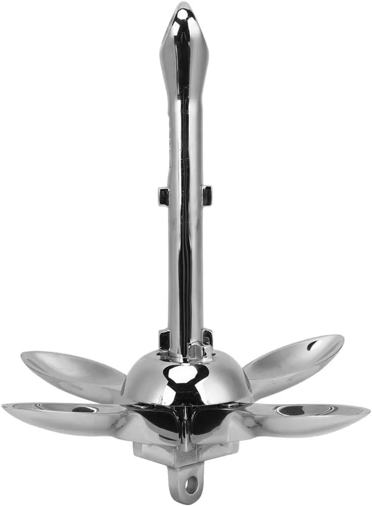 Fishing Boat/Rubber Dinghy/Canoe | Oxidation - interpret length Defiant & Sturdy | 645g Lightweight 304 Stainless Steel Boat Anchor | Foldable Grapnel Design for 