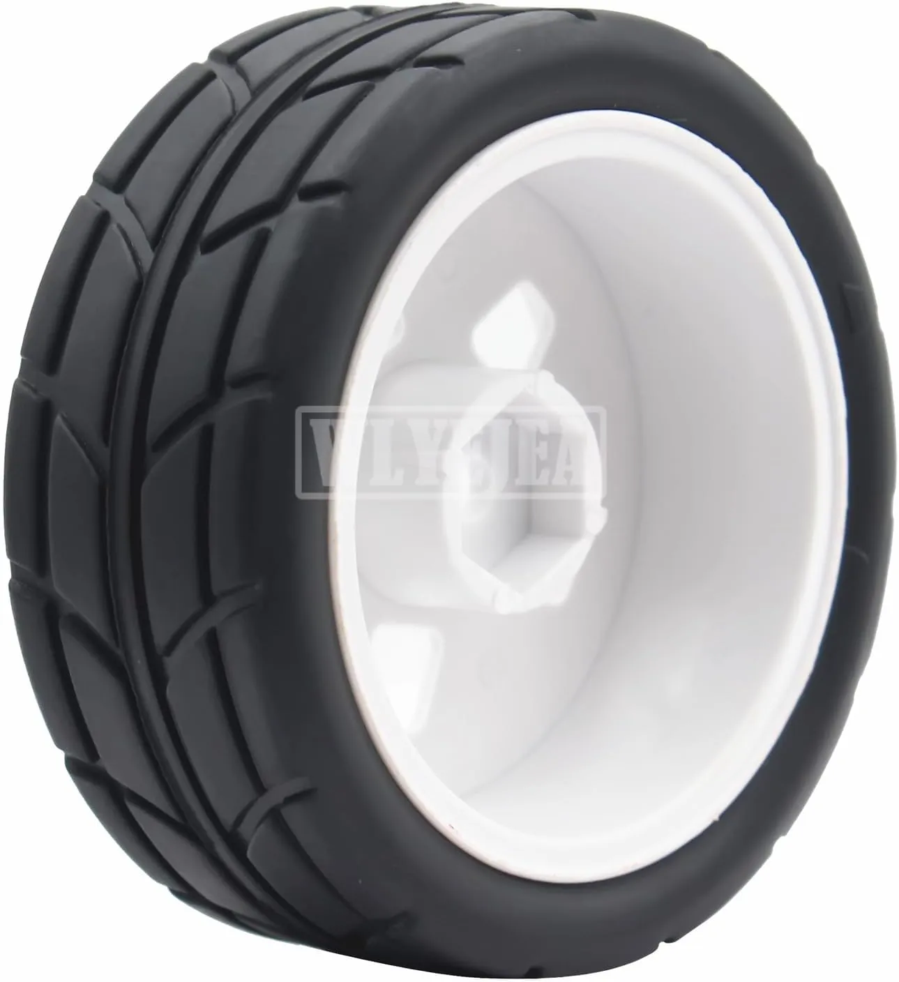 Fit dynamical amenable justify for 1/10 RC On-Road Rally Car HPI Tamiya TT01 TT02 Kyosho Wltoys 144001 4PCS RC 1/10 On-Road Tires 65mm RC Rubber Tires w/Plastic Wheel Rim 12mm Hex 