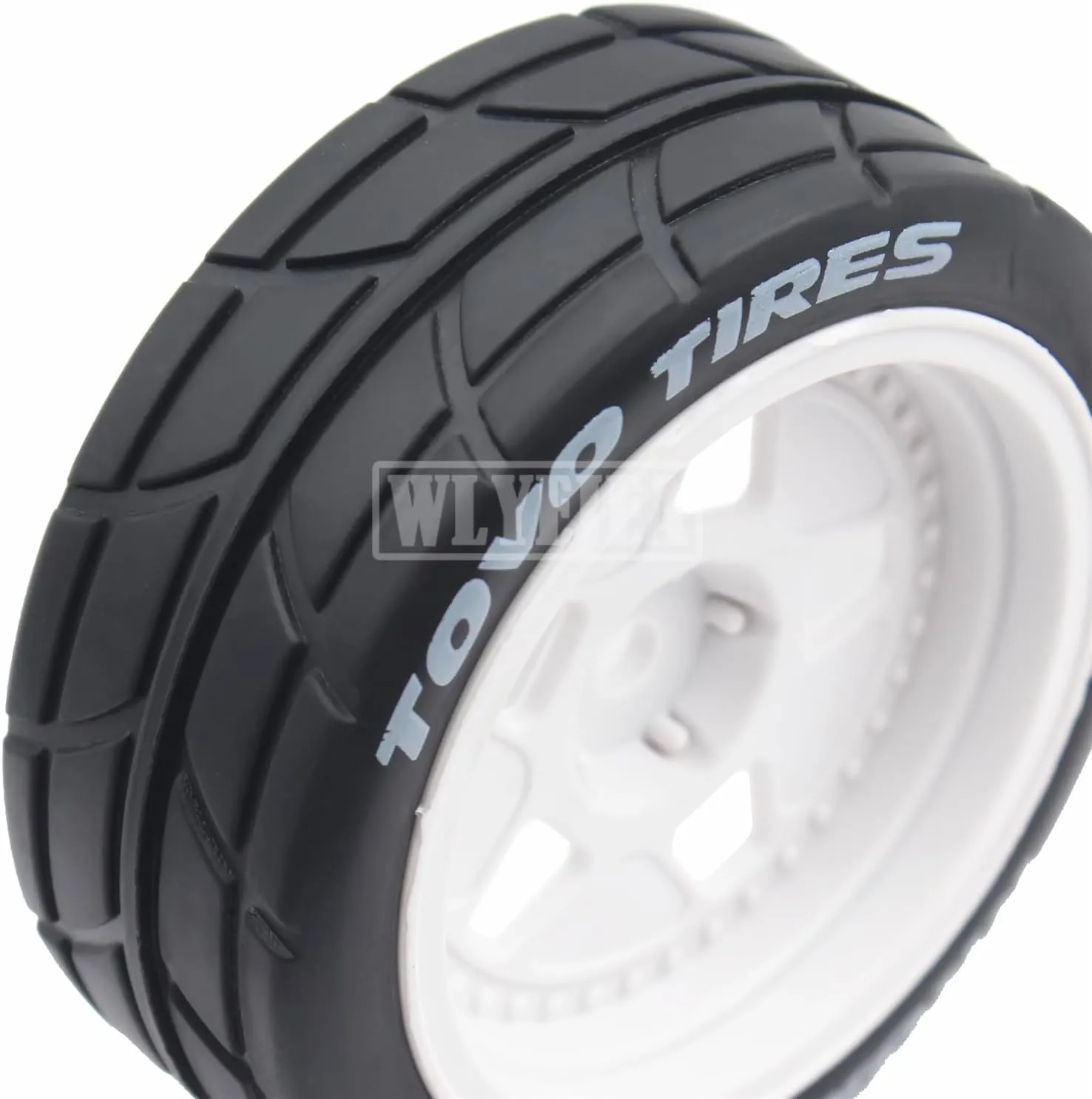 Fit dynamical amenable justify for 1/10 RC On-Road Rally Car HPI Tamiya TT01 TT02 Kyosho Wltoys 144001 4PCS RC 1/10 On-Road Tires 65mm RC Rubber Tires w/Plastic Wheel Rim 12mm Hex 