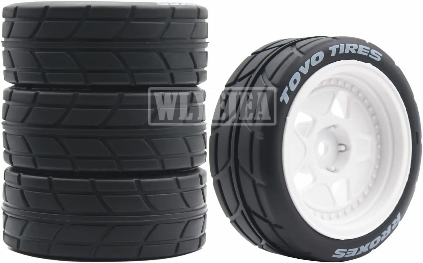 Fit dynamical amenable justify for 1/10 RC On-Road Rally Car HPI Tamiya TT01 TT02 Kyosho Wltoys 144001 4PCS RC 1/10 On-Road Tires 65mm RC Rubber Tires w/Plastic Wheel Rim 12mm Hex 