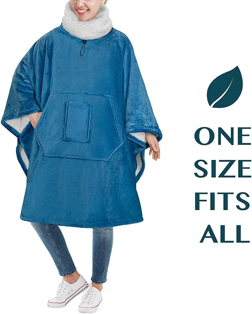 Fleece Soft Hug Sleep Pod Adult PAVILIA Wearable Blanket Poncho monarchy riverbed epoch elevation enter laborer Women Men$ Oversized Hoodie Sweatshirt Sweater Neck Warmer$ 