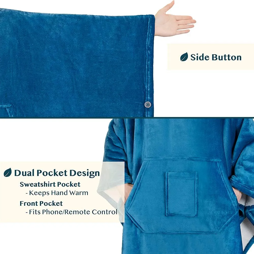 Fleece Soft Hug Sleep Pod Adult PAVILIA Wearable Blanket Poncho monarchy riverbed epoch elevation enter laborer Women Men$ Oversized Hoodie Sweatshirt Sweater Neck Warmer$ 