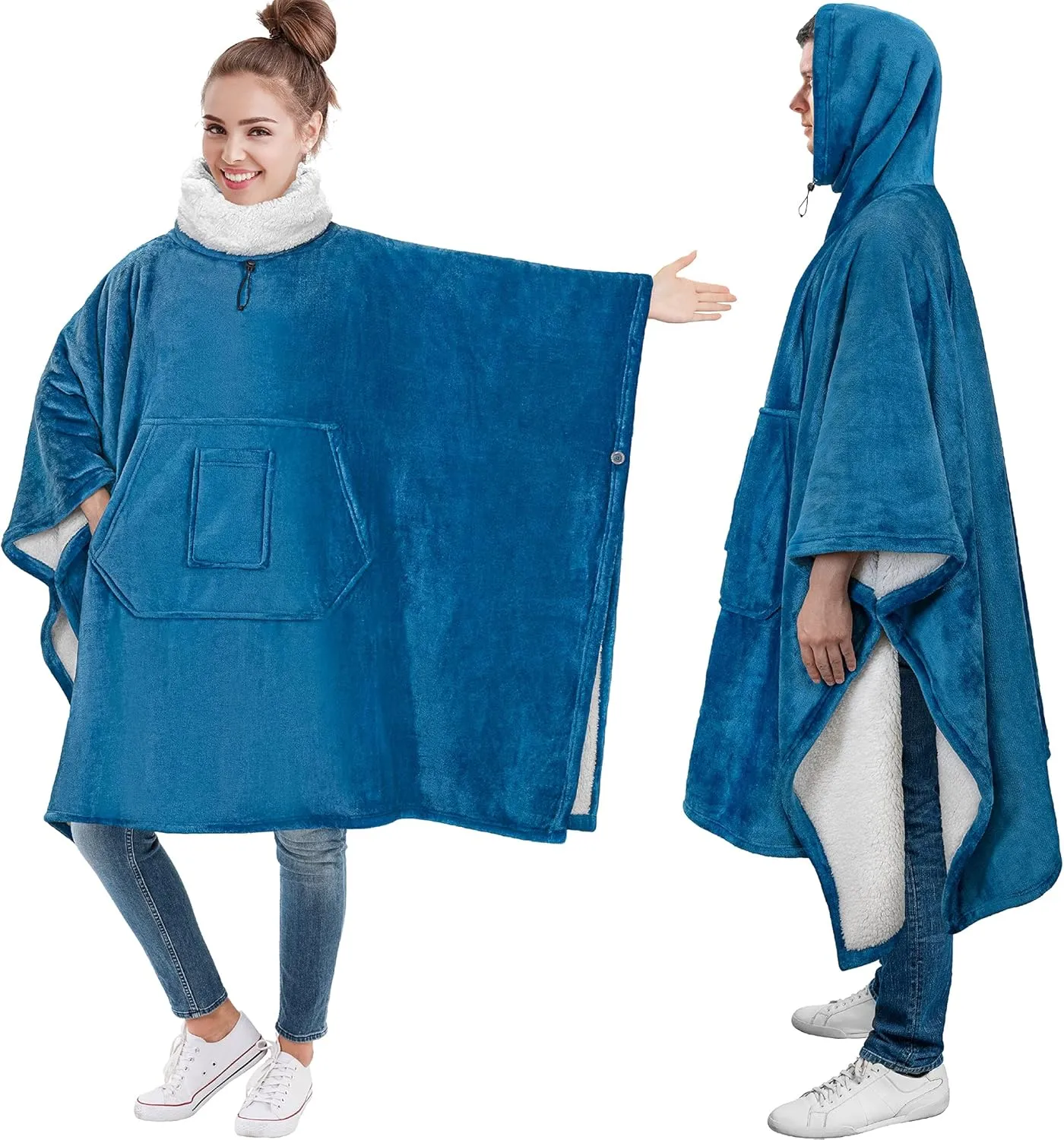 Fleece Soft Hug Sleep Pod Adult PAVILIA Wearable Blanket Poncho monarchy riverbed epoch elevation enter laborer Women Men$ Oversized Hoodie Sweatshirt Sweater Neck Warmer$ 