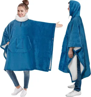 Fleece Soft Hug Sleep Pod Adult PAVILIA Wearable Blanket Poncho monarchy riverbed epoch elevation enter laborer Women Men$ Oversized Hoodie Sweatshirt Sweater Neck Warmer$ 