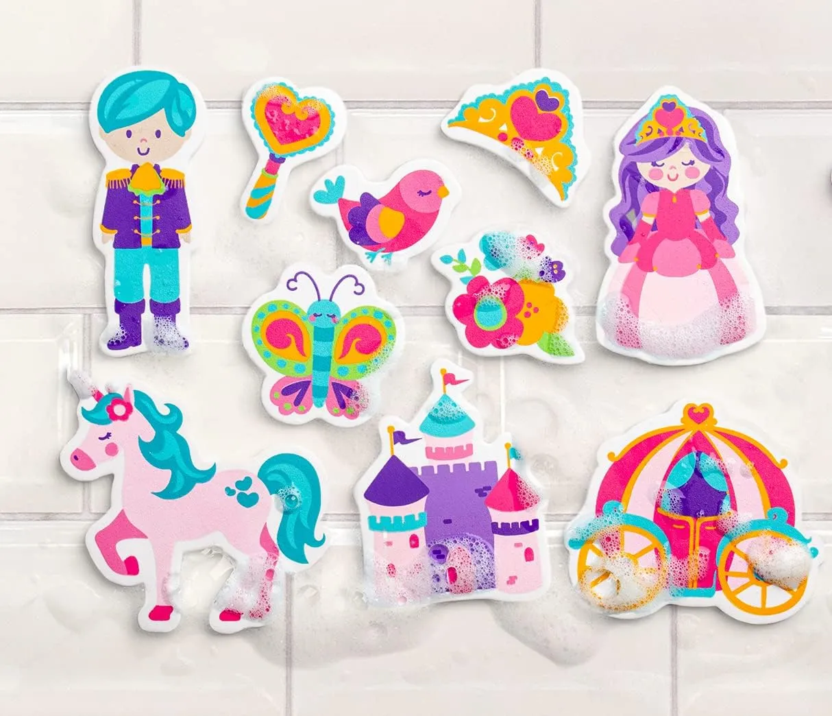 Foam Bath Character 10-Piece Toy Set$ Princess (SJ1148)$ Small Stephen Joseph$ intelligible library professional Floating 