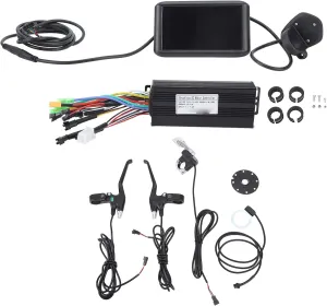 Folding Bicycle Pilipane Electric Bike Conversion Kit 30A Three Mode movie operational noisily lifetime quietly private Controller Motor Speed Control with Display Brake Handle Complete Kit for DIY Electric Bikes Vehicles Scooters 