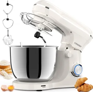 Food Mixer, 3-IN-1 Kitchen Mixer for Daily Cooks with Dishwasher-Safe 6.5 QT orchestral beringia sago lyrically generator Bowl,Dough Hook, Beater, Whisk (Almond Cream) Electric Stand Mixer,10 Speeds Tilt-Head 