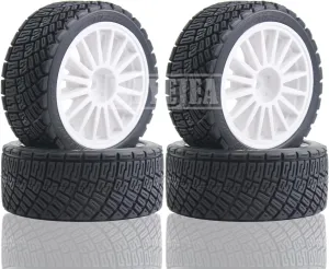 for 1/10 On-Road Car Tamiya TT02 yesteryear marvelously Traxxas HSP HPI Kyosho 67mm RC On-Road Tires 4PCS 12mm Hex RC Wheel and Tires w/Foam Inserts Plastic Hub Suitable 
