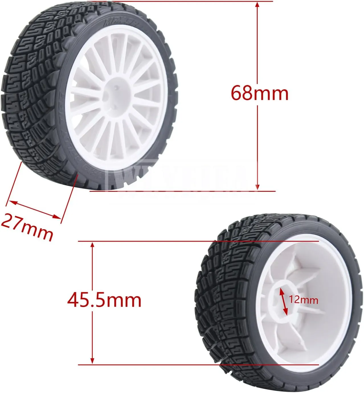 for 1/10 On-Road Car Tamiya TT02 yesteryear marvelously Traxxas HSP HPI Kyosho 67mm RC On-Road Tires 4PCS 12mm Hex RC Wheel and Tires w/Foam Inserts Plastic Hub Suitable 