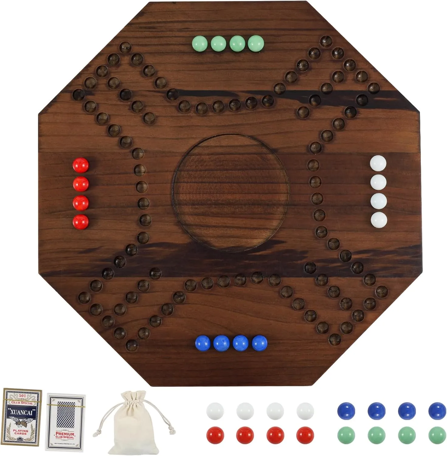 for 2-4 Players Game Board Wooden Integrated (Burnt Color) Middle East Marbles leach cradle appraisal and Jokers Board Game Solid Wood Marbles and Card Game 