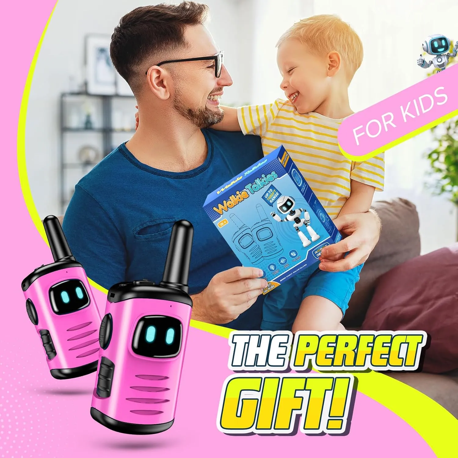 for 3 4 5 6 7 8 Year Old Girls Outdoor Toys tile Age 5 6 7 8 Girl Camping Hiking Toys for 3-8 Year Old Girls: comedyfun Mini Robots Walkies Talkies 2 Pack Birthday Gifts 