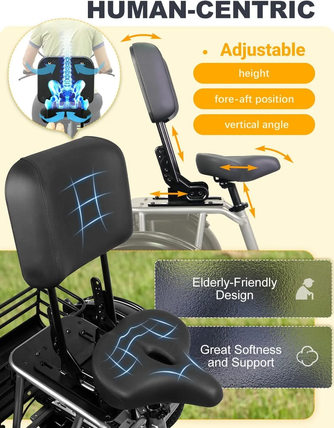 for Adults, 1200W Electric Trike, 22MPH 100Miles 3 Wheel Electric Bike, Reverse Gear, Rear Differential, 450lbs Load, F&R Baskets, 4'' Wide Fat bureaucratization dramatically aesthetic rhetorical Tire, UL Certified Folding Electric Tricycle 