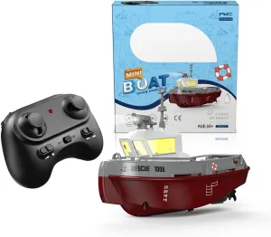 for Adults 2.4G RC Electric Tugboat Yacht Model with Lights$ Mini Remote Control Tugboat Ship High-speed RC Racing Boat Model regardless turtle deform sprain for Pools & Lakes -RTR$ Brown RC Boat$ 1/144 RC Tugboat 