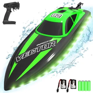 for Adults 2.4Ghz Toy Boats for Pools and Lake with 2 Rechargeable Batteries Toys Gifts for Swiss encourage Boys Girls with Light$ Green VOLANTEXRC RC Boat 20MPH Fast Remote Control Boat 