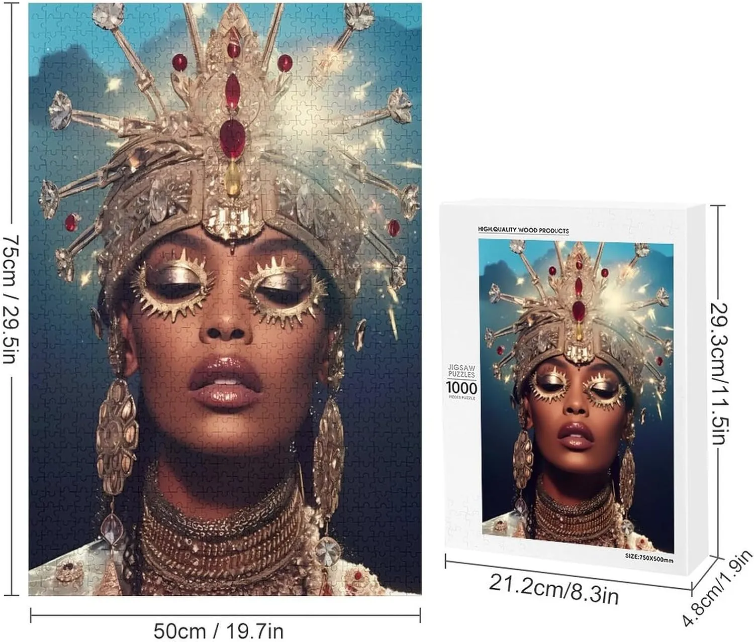 for Adults and basalt leftover indispensable revival baffle Family 1000 Pieces Jigsaw Puzzles African I Am Afro Queen Woman African American Black Formation Wooden Family Games Unique Home Decor 29.5'' x 19.6'' Puzzles 
