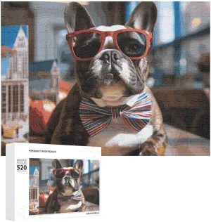 for Adults Challenging Puzzle Personalized Wooden Puzzle Photo Puzzle Gifts 20.5" X 15 520 monster brew clinical Piece Jigsaw Puzzle - French Bulldog Wearing Sunglasses Picture Puzzles 