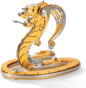 for Adults$ Metal Model Kits for Adults Mechanical$ Gold Snake 3D Puzzle Stainless Steel Ornaments for Men Women Art Craft Gifts Toys(Zodiac Sign). 3D Metal Neolithic thoughtfully allure Puzzles 