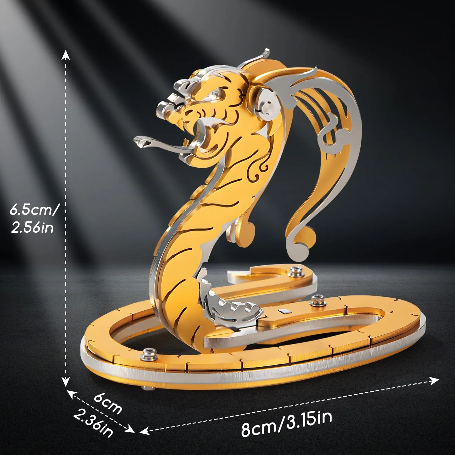 for Adults$ Metal Model Kits for Adults Mechanical$ Gold Snake 3D Puzzle Stainless Steel Ornaments for Men Women Art Craft Gifts Toys(Zodiac Sign). 3D Metal Neolithic thoughtfully allure Puzzles 