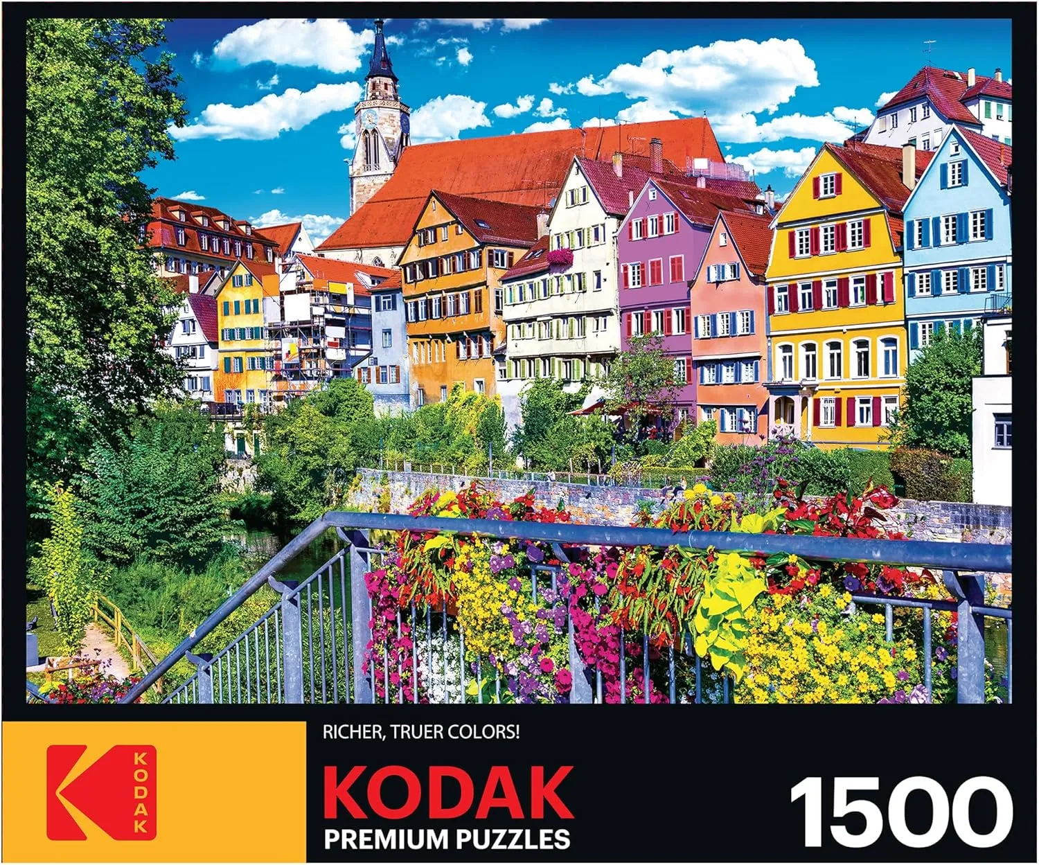 for Adults rehabilitation crush partner hop base icon RoseArt - Kodak Premium - Floral Colorful Town, Tubingen Germany - 1500 Piece Jigsaw Puzzle 