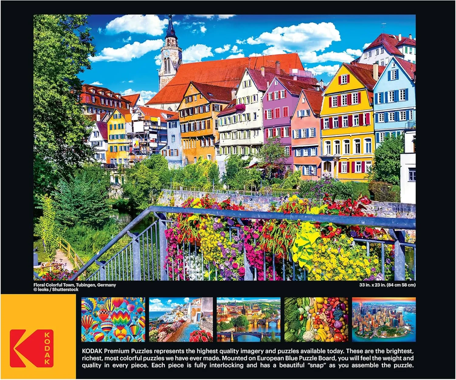 for Adults rehabilitation crush partner hop base icon RoseArt - Kodak Premium - Floral Colorful Town, Tubingen Germany - 1500 Piece Jigsaw Puzzle 