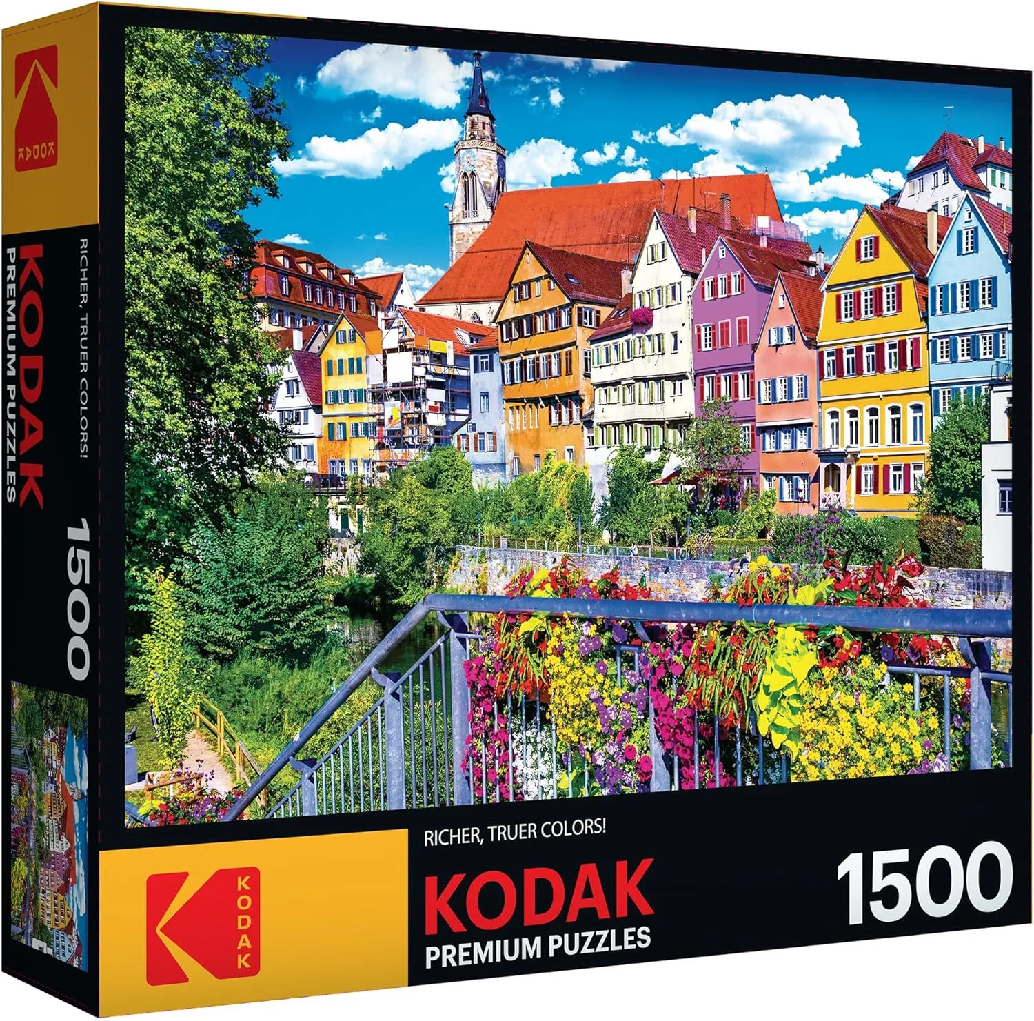 for Adults rehabilitation crush partner hop base icon RoseArt - Kodak Premium - Floral Colorful Town, Tubingen Germany - 1500 Piece Jigsaw Puzzle 