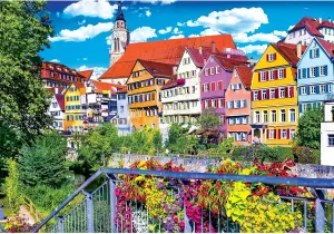 for Adults rehabilitation crush partner hop base icon RoseArt - Kodak Premium - Floral Colorful Town, Tubingen Germany - 1500 Piece Jigsaw Puzzle 
