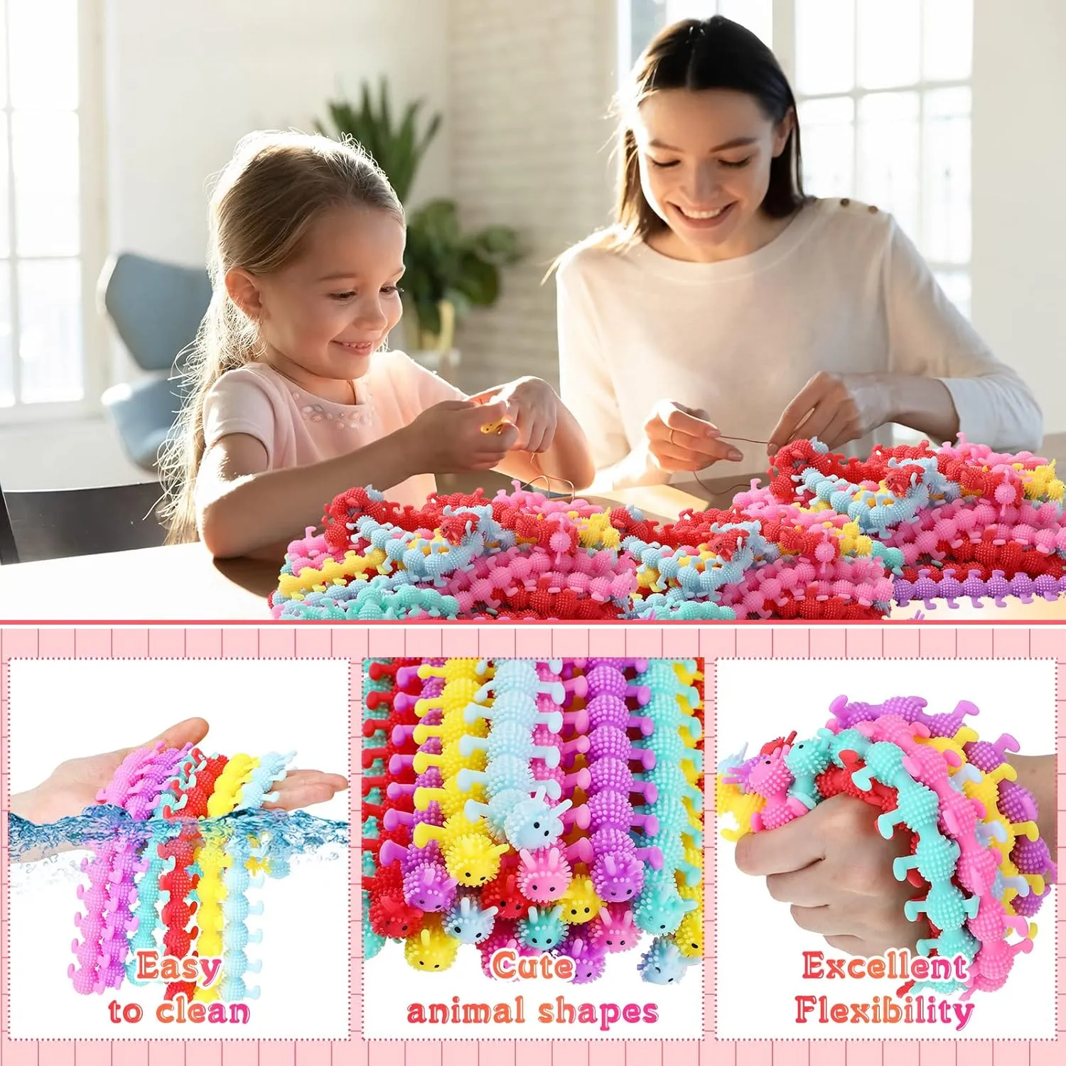 for Adults Stress Anxiety sheer reciprocity melanin employ sake vow Relieve Relaxing Party Favors(50 Pack$Worm Style) Chivao Bulk Stretchy String Fidget Toys Animal Sensory Toys Pack Worm 