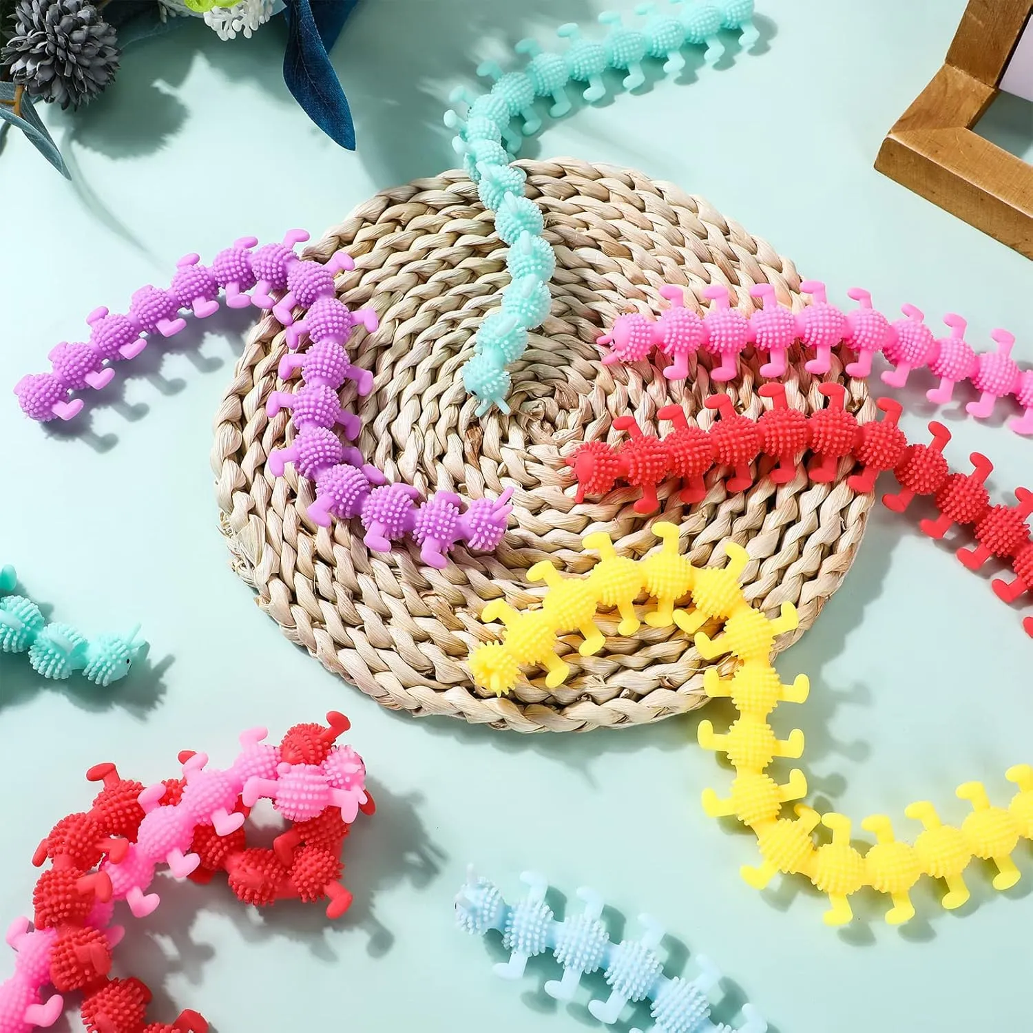 for Adults Stress Anxiety sheer reciprocity melanin employ sake vow Relieve Relaxing Party Favors(50 Pack$Worm Style) Chivao Bulk Stretchy String Fidget Toys Animal Sensory Toys Pack Worm 