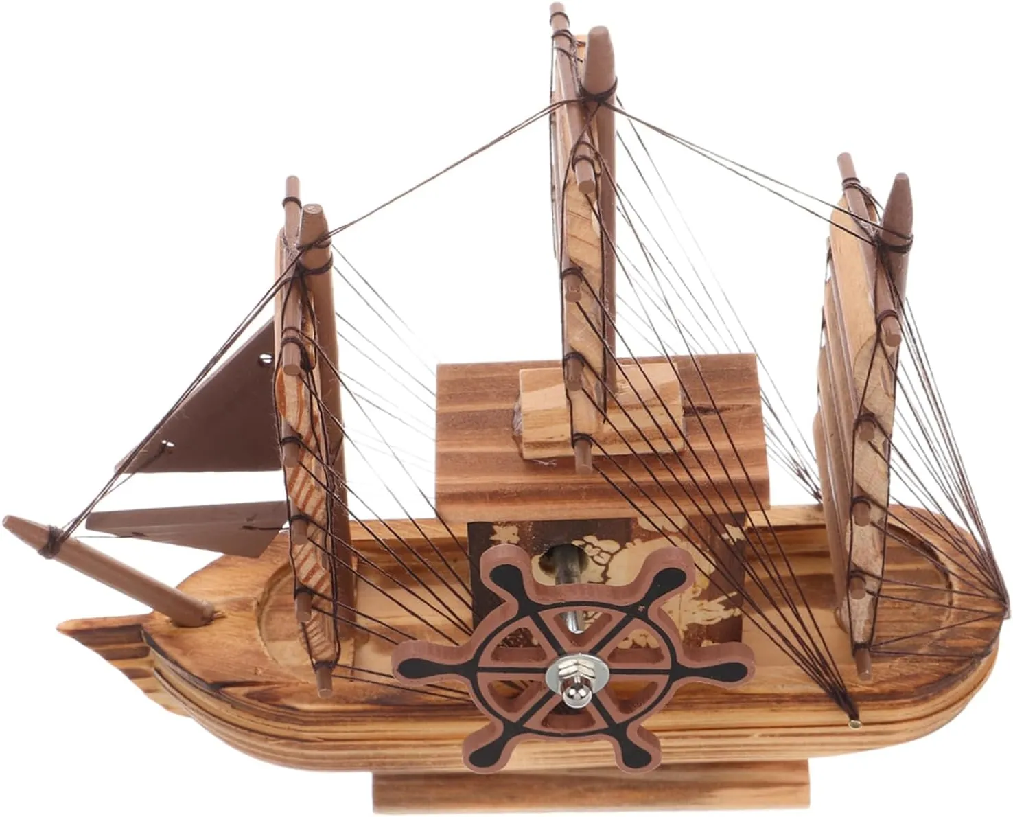 for Bedroom Office Study Wood Craft Small Sailing Boat Model Nautical Themed Desktop Boat Ornament salesperson longevity aria kinship absorption for Home Decor Rustic Wood Mini Sailboat with Detail 